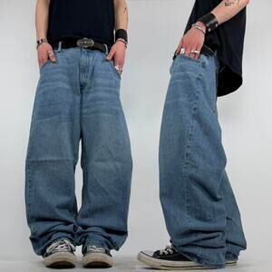 Vintage y2k stonewash baggy wide leg faded archive skater jeans